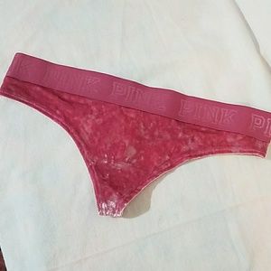 Ⓜ️NEW!!! PINK Velvet & Mesh Thong